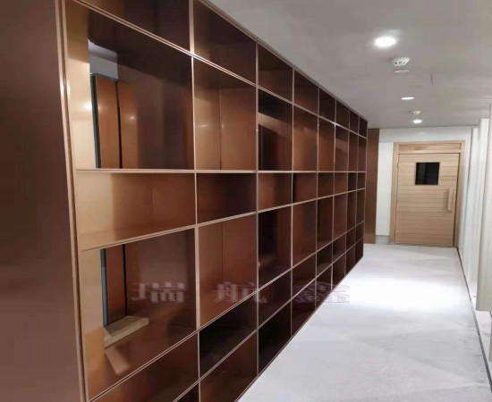不銹鋼裝飾柜工程，不銹鋼柜施工現(xiàn)場圖